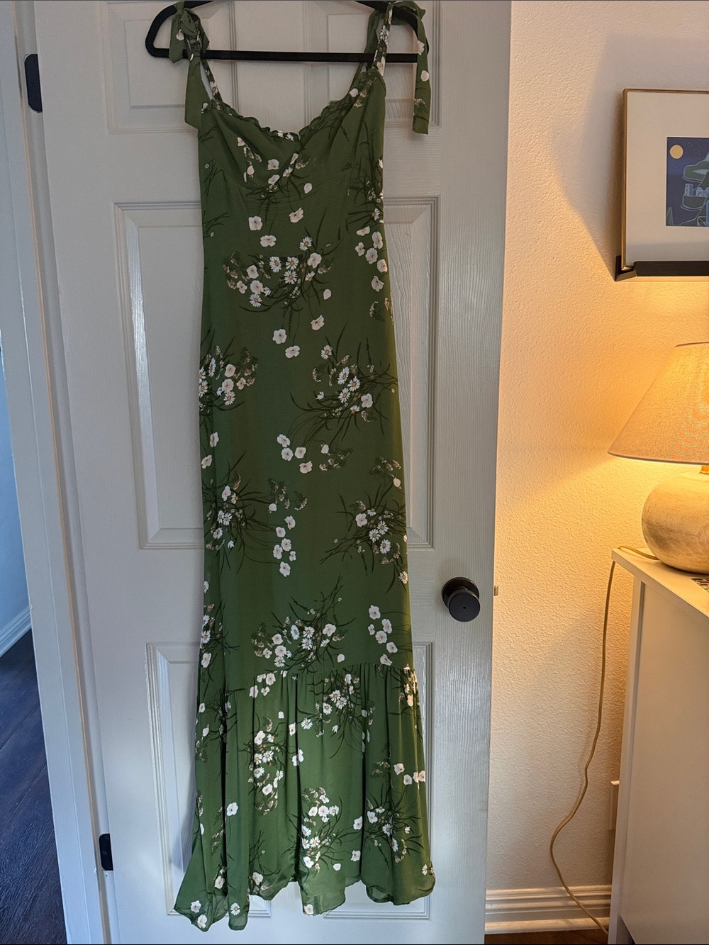 Reformation Jasen Green Floral Maxi Dress